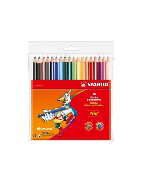 Lapis Cor 18cm Stabilo Color Carteira Plastica 18un