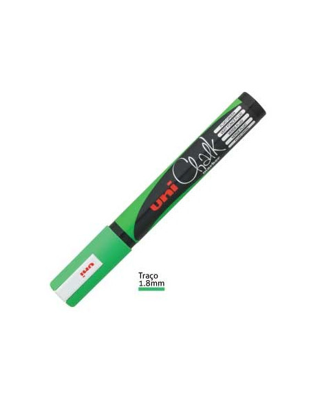 Marcador Resistente Uniball PWE5M ardosia 1,8mm Verde Fluor.