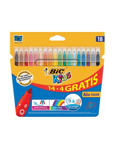 Marcador Feltro Bic Kids Couleur 18 Cores (14+4)