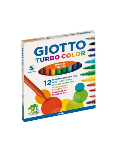 Marcador Feltro Giotto Turbo Color 12 Cores