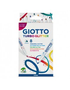 Marcador Feltro Giotto Turbo (Glitter) 8 Cores