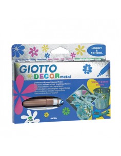 Marcador Pintura Giotto Decor Metal Cx 5 Cores Sortidas