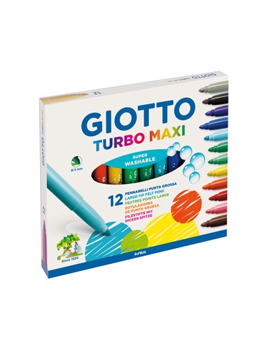 Marcador Feltro Giotto Turbo Maxi 12 Cores