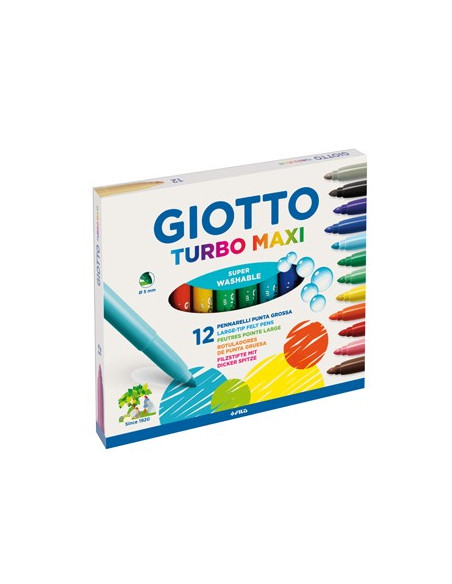 Marcador Feltro Giotto Turbo Maxi 12 Cores