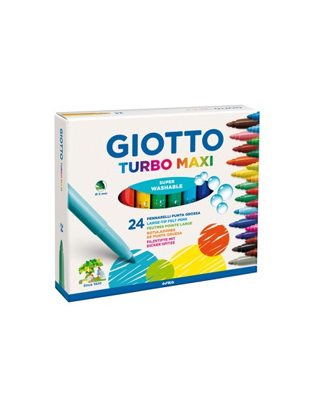 Marcador Feltro Giotto Turbo Maxi 24 Cores