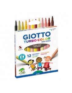 Marcador Feltro Giotto Turbo Color Skin Tones 12 cores