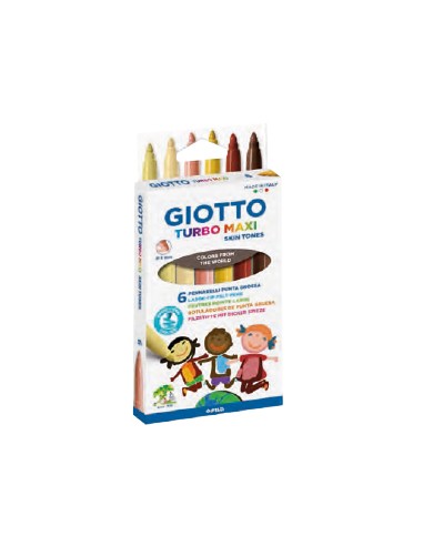 Marcador Feltro Giotto Turbo Maxi Skin Tones 6 cores