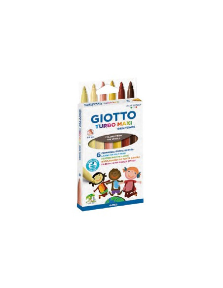 Marcador Feltro Giotto Turbo Maxi Skin Tones 6 cores