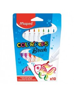 Marcador Feltro Color Peps Brush Maped 10 Cores