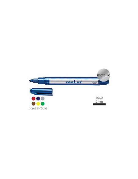 Marcador Metal Molin RTM225 2mm Cx 6un Cores Sortidas