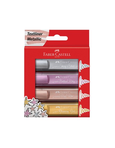 Marcador Metalico Faber-Castell Textliner 46 - 4un