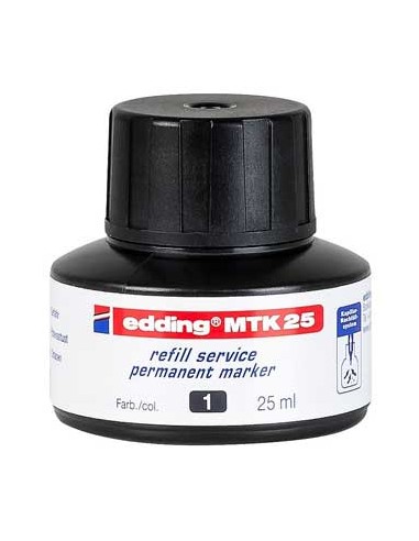 Recarga p/Marcador Permanente Grosso Edding MTK 25ml Preto 1