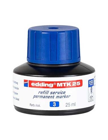 Recarga p/Marcador Permanente Grosso Edding MTK 25ml Azul 1u