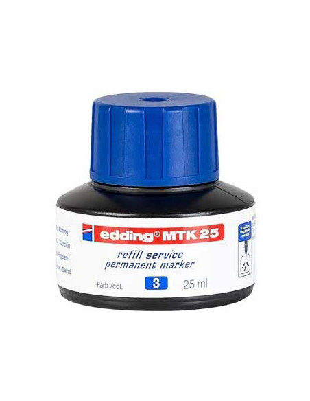 Recarga p/Marcador Permanente Grosso Edding MTK 25ml Azul 1u