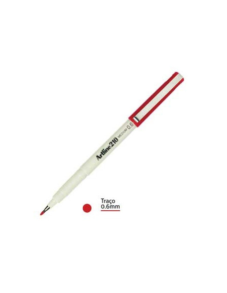 Marcador Medio 0.6mm Artline 210 Vermelho-1un