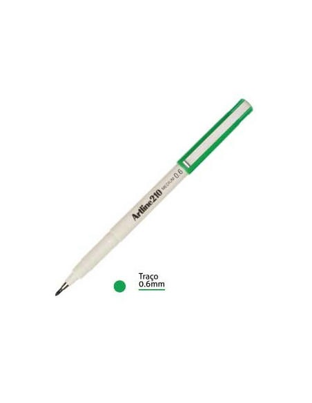 Marcador Medio 0.6mm Artline 210 Verde-1un