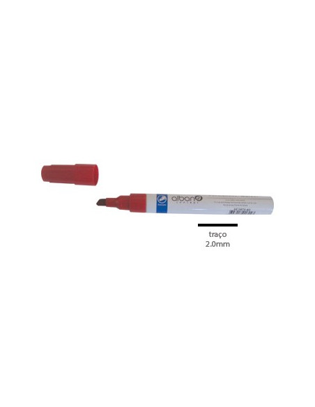 Marcador Perm. Grosso 2,0mm Ponta Bizelada Vermelho -1un