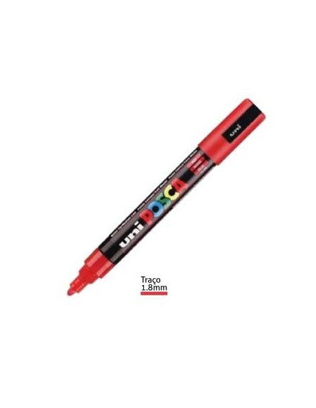 Marcador Uniball Posca PC5M 1,8mm Vermelho -1un