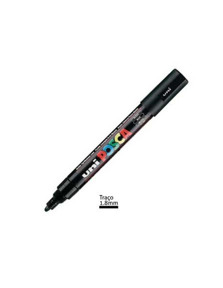 Marcador Uniball Posca PC5M 1,8mm Preto -1un