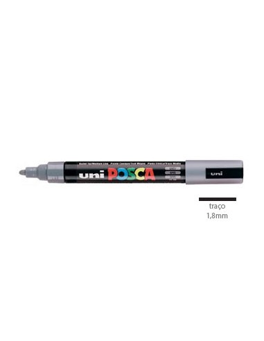 Marcador Uniball Posca PC5M 1,8mm Cinza -1un