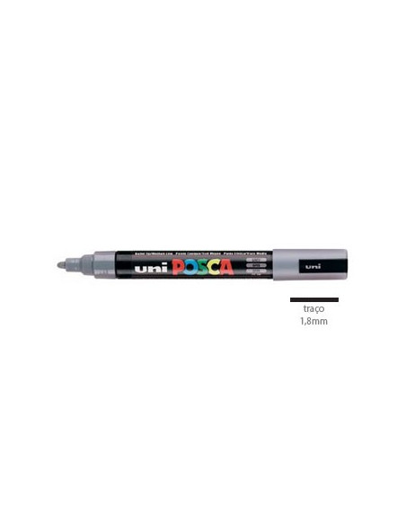 Marcador Uniball Posca PC5M 1,8mm Cinza -1un