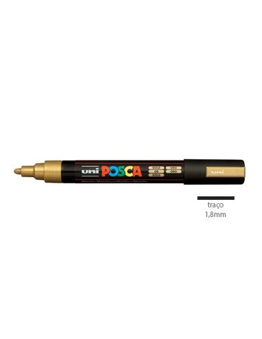 Marcador Uniball Posca PC5M 1,8mm Ouro -1un