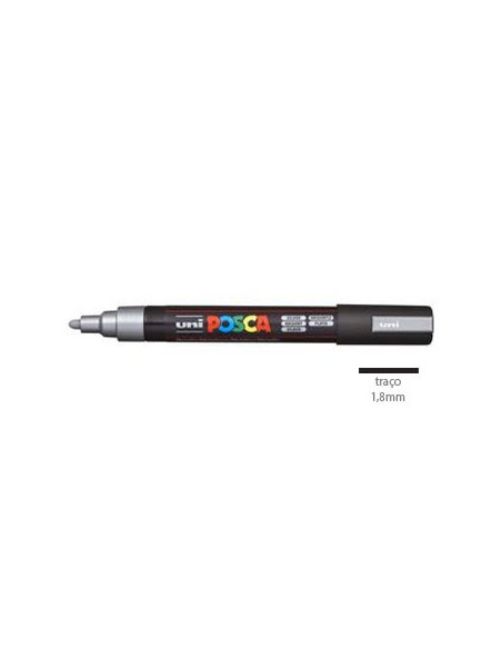 Marcador Uniball Posca PC5M 1,8mm Prata -1un