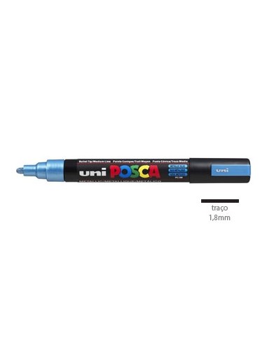 Marcador Uniball Posca PC5M 1,8mm Azul Metalico -1un