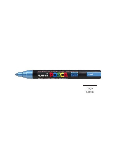 Marcador Uniball Posca PC5M 1,8mm Azul Metalico -1un