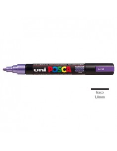 Marcador Uniball Posca PC5M 1,8mm Violeta Metalico-1un