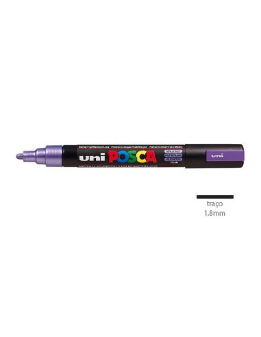 Marcador Uniball Posca PC5M 1,8mm Violeta Metalico-1un