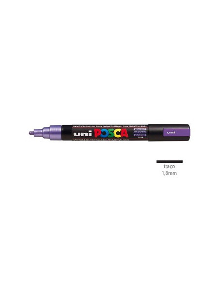 Marcador Uniball Posca PC5M 1,8mm Violeta Metalico-1un