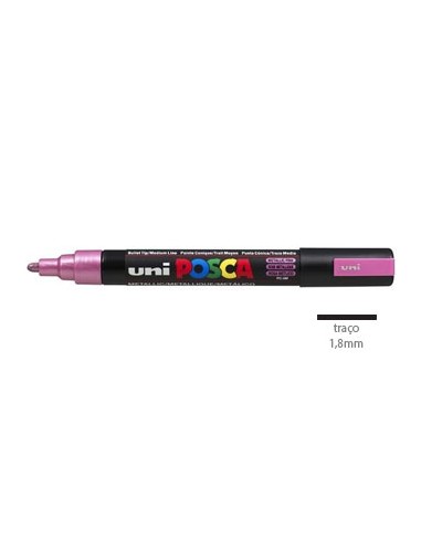 Marcador Uniball Posca PC5M 1,8mm Rosa Metalico-1un