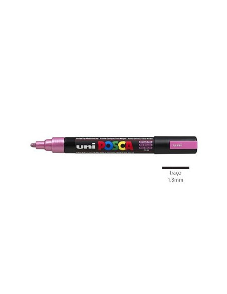 Marcador Uniball Posca PC5M 1,8mm Rosa Metalico-1un