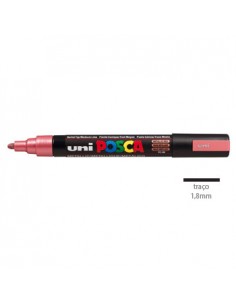 Marcador Uniball Posca PC5M 1,8mm Vermelho Metalico-1un