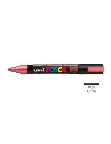 Marcador Uniball Posca PC5M 1,8mm Vermelho Metalico-1un