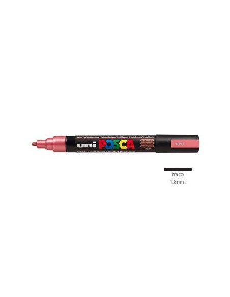 Marcador Uniball Posca PC5M 1,8mm Vermelho Metalico-1un