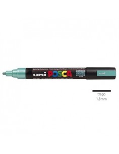 Marcador Uniball Posca PC5M 1,8mm Verde Metalico-1un