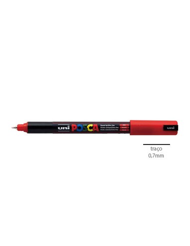 Marcador Uniball Posca PC1MR 0,7mm Vermelho-1un