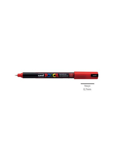 Marcador Uniball Posca PC1MR 0,7mm Vermelho-1un