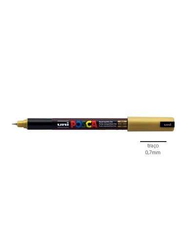 Marcador Uniball Posca PC1MR 0,7mm Ouro -1un