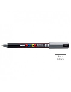 Marcador Uniball Posca PC1MR 0,7mm Prata -1un