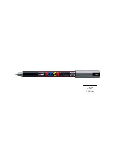 Marcador Uniball Posca PC1MR 0,7mm Prata -1un