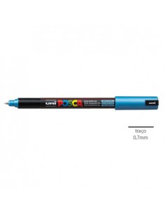 Marcador Uniball Posca PC1MR 0,7mm Azul Metalico-1un