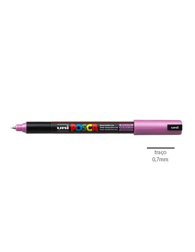 Marcador Uniball Posca PC1MR 0,7mm Rosa Metalico-1un