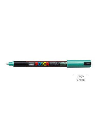 Marcador Uniball Posca PC1MR 0,7mm Verde Metalico-1un