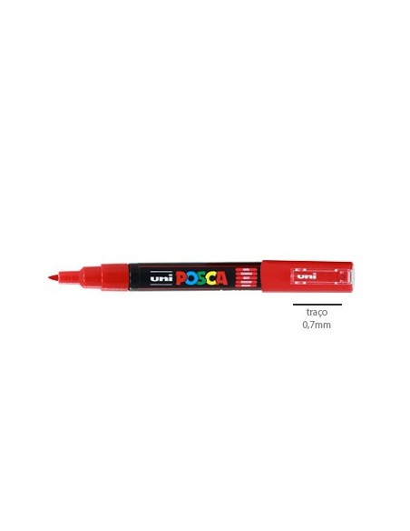 Marcador Uniball Posca PC1M 0,7mm Vermelho -1un