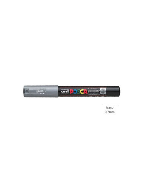 Marcador Uniball Posca PC1M 0,7mm Prata -1un