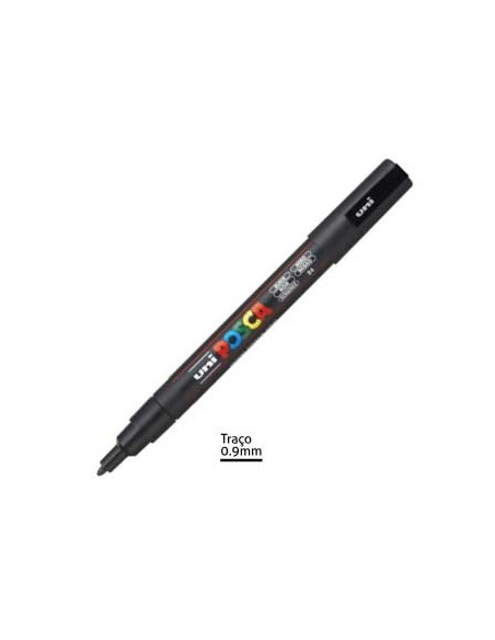 Marcador Uniball Posca PC3M 0,9mm Preto -1un