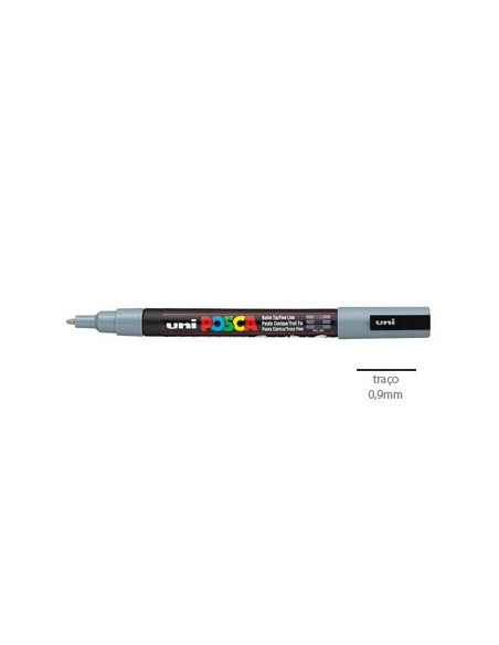 Marcador Uniball Posca PC3M 0,9mm Cinza -1un